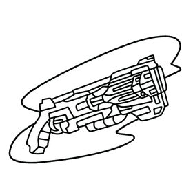 Nerf gun vagabond blaster black and white clipart