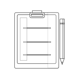 Report drawing black and white clipart