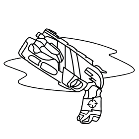 Nerf gun zombie strike black and white clipart