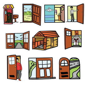 Open door vector
