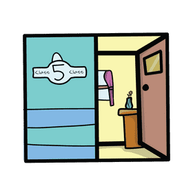 Open door classroom clipart