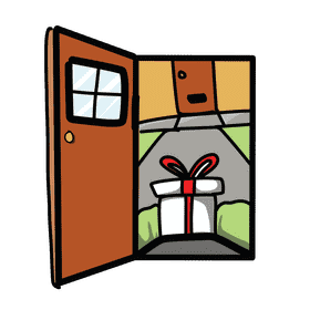 Open door gift clipart