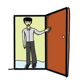 Open door guest clipart