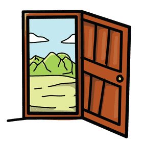 Open door nature clipart