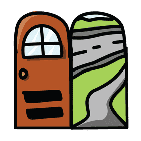 Open door round door clipart