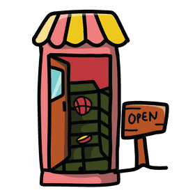 Open door store clipart