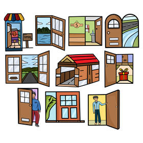 Open Door Set vector