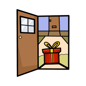 Open door Gift clipart