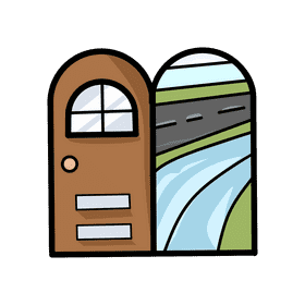 Open door Round Door clipart