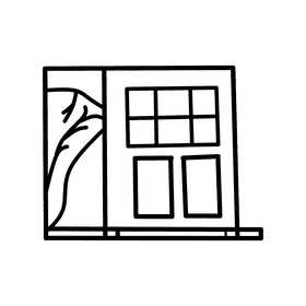Open door Slide black and white clipart