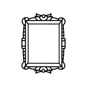 Photo Frame Crown black and white clipart