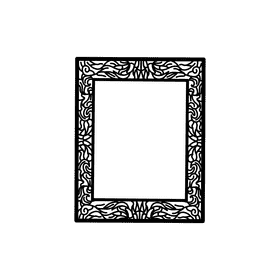 Photo Frame Flora black and white clipart