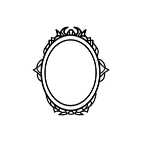 Photo Frame Oval black and white clipart
