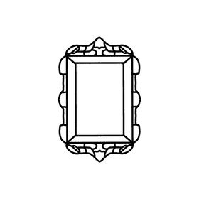 Photo Frame Potrait black and white clipart