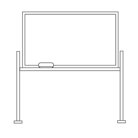 Blackboard drawing black and white clipart