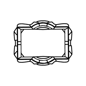Photo Frame Steel black and white clipart