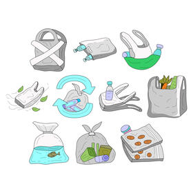 Plastic Bag vector Set vector