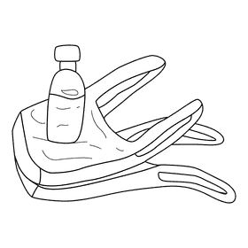 Plastic Bag Stacked black and white clipart