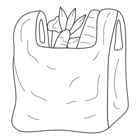 Plastic Bag Vegetable black and white clipart