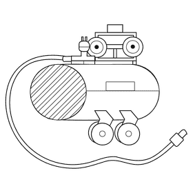 Pressure washer air compressor black and white clipart
