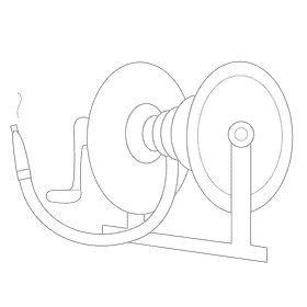 Pressure washer hose reels black and white clipart