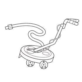 Pressure washer surface cleaner black and white clipart