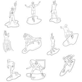 Rugby Set black and white vector