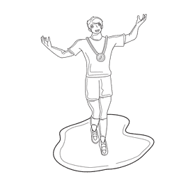 Rugby Celebration black and white clipart
