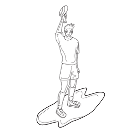 Rugby Champion black and white clipart