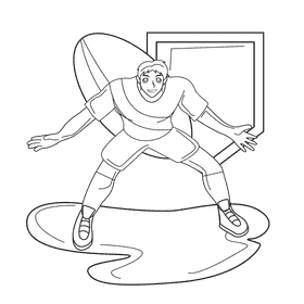 Rugby Defense black and white clipart