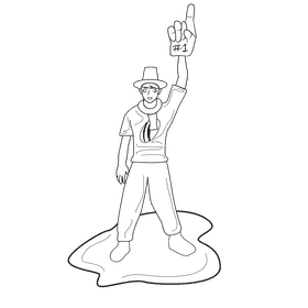 Rugby Fans black and white clipart