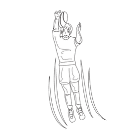 Rugby Jump black and white clipart