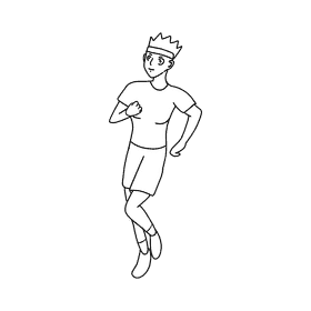 Runner Confident black and white clipart