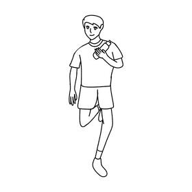 Runner Drink black and white clipart
