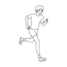 Runner Fast black and white clipart