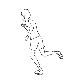 Runner From Back black and white clipart