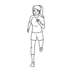 Runner Happy black and white clipart