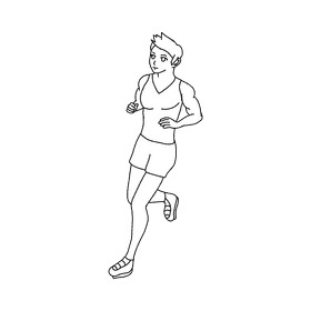 Runner Joging black and white clipart