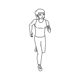 Runner Serious black and white clipart