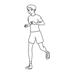 Runner Slow black and white clipart