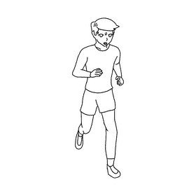 Runner Tired black and white clipart