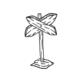 Sign Wood Cross black and white clipart