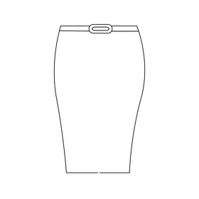 Teacher skirt black and white clipart