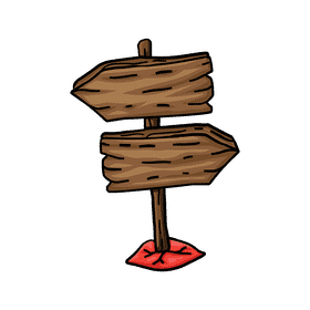 Sign Wood Double Direction clipart