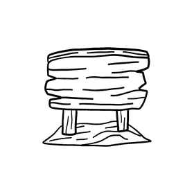 Sign Wood Large black and white clipart
