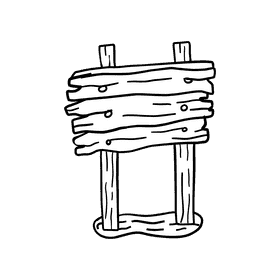 Sign Wood Stacked black and white clipart