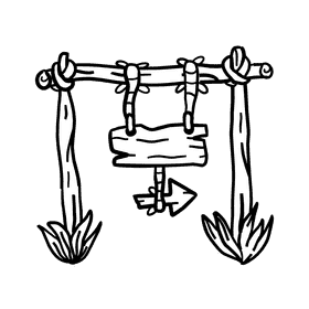 Sign Wood Traditional black and white clipart