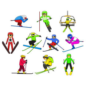 Skiing vector Set vector
