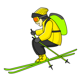 Skiing Cliff Drop clipart