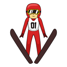 Skiing Jumping clipart